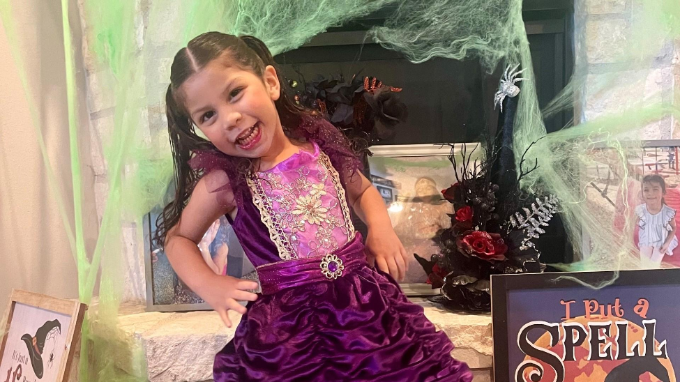 Ari, who is fighting childhood-onset Huntington's disease, loves to play dress up. (Photo courtesy of Natalie Salazar)